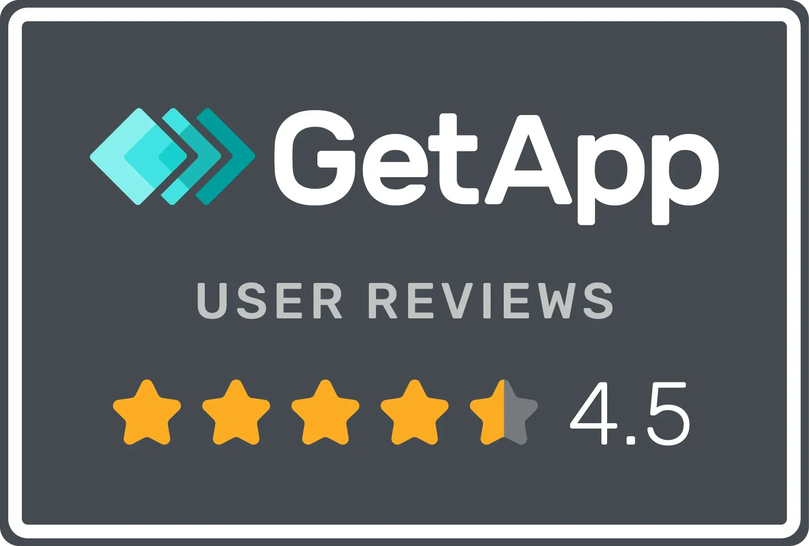 4,5 de 5 no GetApp